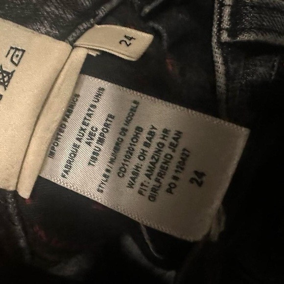 Alice + Olivia Highrise Girlfriend Jeans Women's Black Straight Leg - Picture 4 of 4